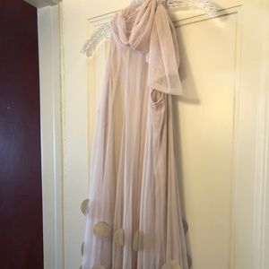 Neutral/blush special occasion A-line tulle dress